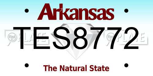 TES8772 Arkansas License Plate