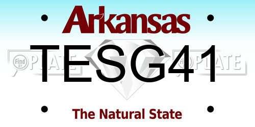 TESG41 Arkansas License Plate