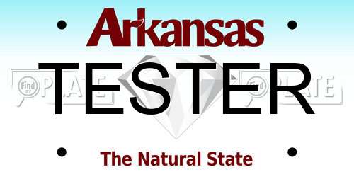 TESTER Arkansas License Plate