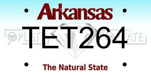 TET264 Arkansas License Plate