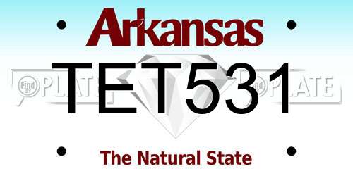 TET531 Arkansas License Plate