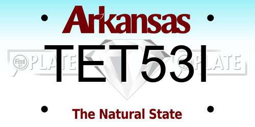 TET53I Arkansas License Plate