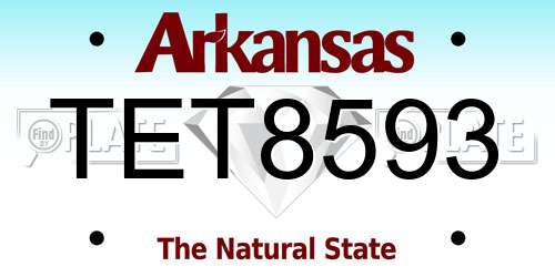 TET8593 Arkansas License Plate