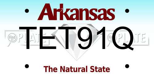 TET91Q Arkansas License Plate