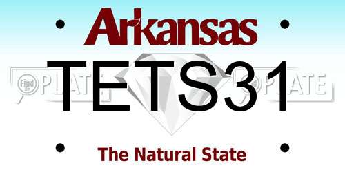TETS31 Arkansas License Plate