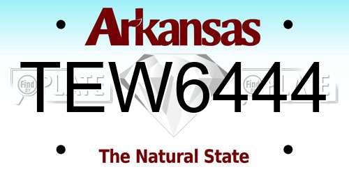 TEW6444 Arkansas License Plate