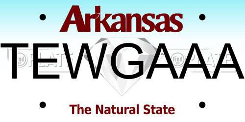 TEWGAAA Arkansas License Plate
