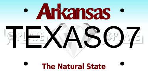 TEXASO7 Arkansas License Plate
