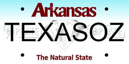 TEXASOZ Arkansas License Plate