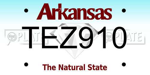 TEZ910 Arkansas License Plate
