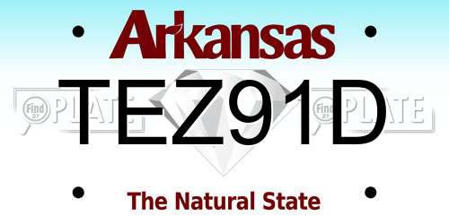 TEZ91D Arkansas License Plate