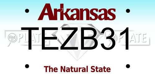 TEZB31 Arkansas License Plate