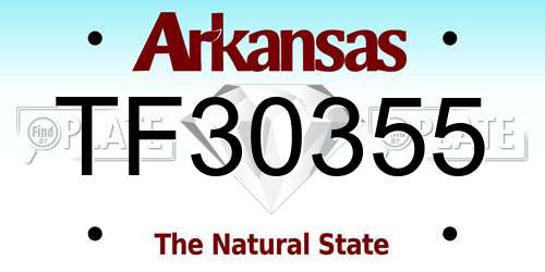 TF30355 Arkansas License Plate