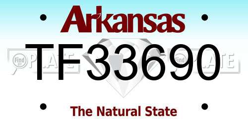 TF33690 Arkansas License Plate
