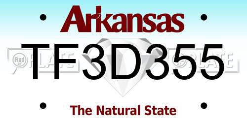 TF3D355 Arkansas License Plate
