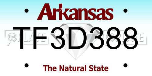 TF3D388 Arkansas License Plate
