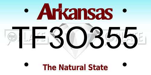 TF3O355 Arkansas License Plate