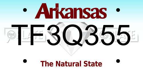 TF3Q355 Arkansas License Plate