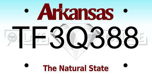 TF3Q388 Arkansas License Plate