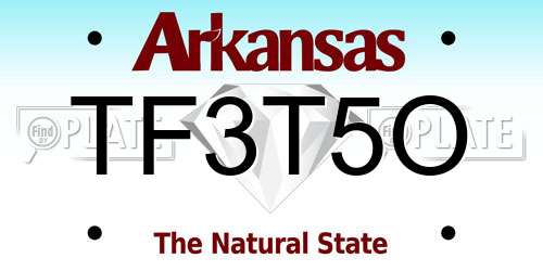 TF3T5O Arkansas License Plate