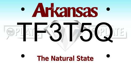 TF3T5Q Arkansas License Plate