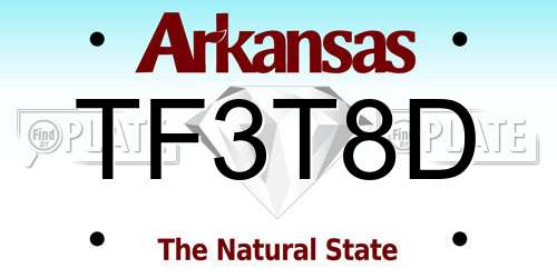 TF3T8D Arkansas License Plate