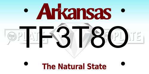 TF3T8O Arkansas License Plate