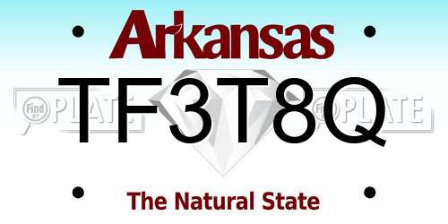 TF3T8Q Arkansas License Plate