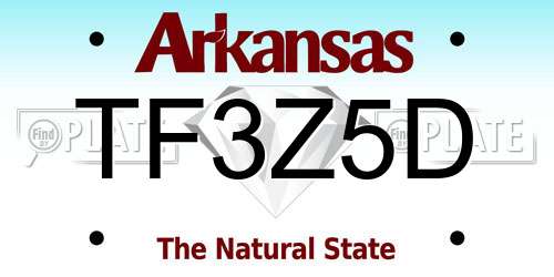TF3Z5D Arkansas License Plate