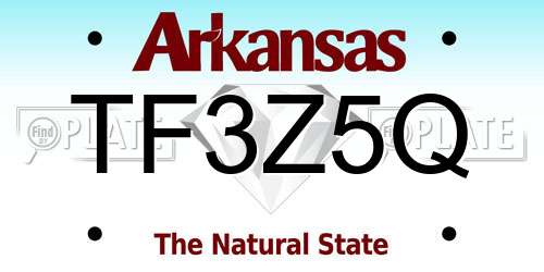 TF3Z5Q Arkansas License Plate