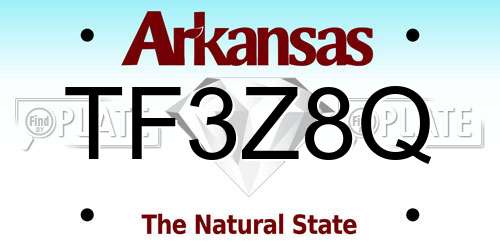 TF3Z8Q Arkansas License Plate
