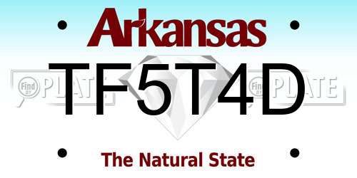 TF5T4D Arkansas License Plate