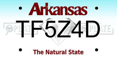 TF5Z4D Arkansas License Plate