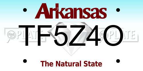TF5Z4O Arkansas License Plate
