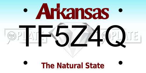 TF5Z4Q Arkansas License Plate