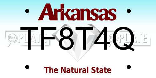 TF8T4Q Arkansas License Plate