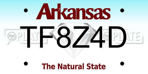 TF8Z4D Arkansas License Plate