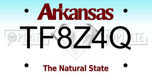 TF8Z4Q Arkansas License Plate