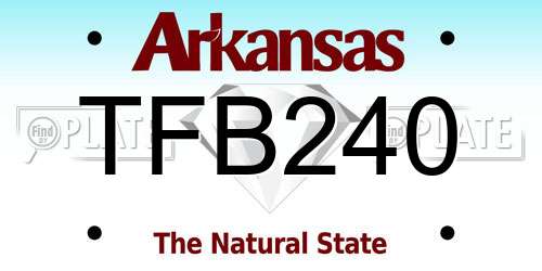 TFB240 Arkansas License Plate