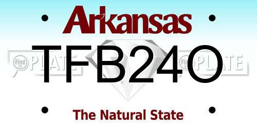 TFB24O Arkansas License Plate
