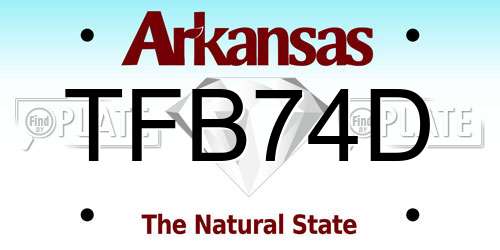 TFB74D Arkansas License Plate