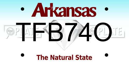 TFB74O Arkansas License Plate