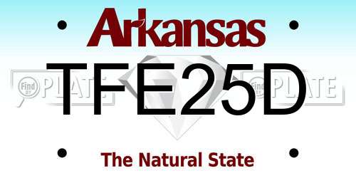 TFE25D Arkansas License Plate