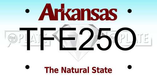 TFE25O Arkansas License Plate