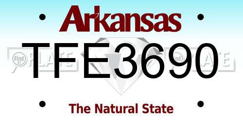 TFE3690 Arkansas License Plate