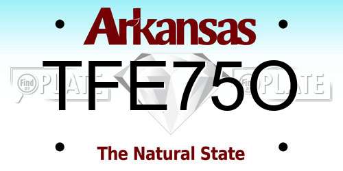 TFE75O Arkansas License Plate