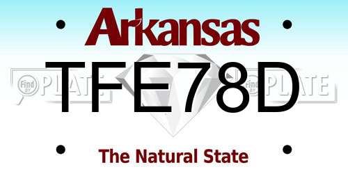 TFE78D Arkansas License Plate