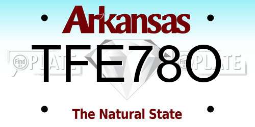 TFE78O Arkansas License Plate