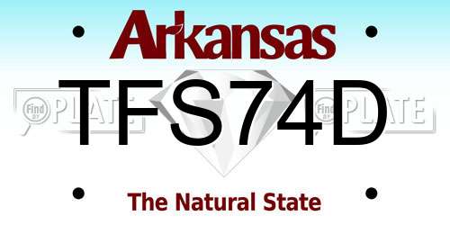 TFS74D Arkansas License Plate