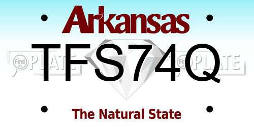 TFS74Q Arkansas License Plate